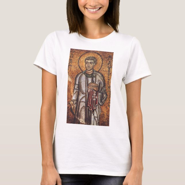T-shirt Impression d'art mosaïque orthodoxe Saint Laurent (Devant)