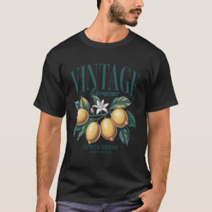 T-shirt Impression de citron vintage femmes hommes chic ré