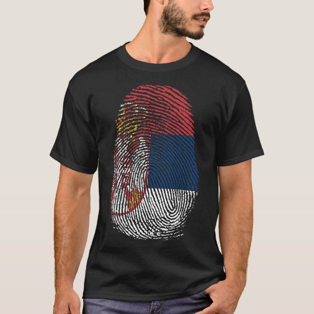 T-shirt Impression de doigt - Serbie (Devant)