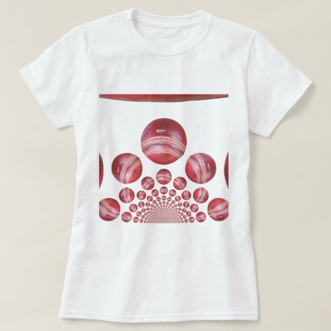 T-shirt Impression de la balle de cricket de Sports Lover (Design devant)