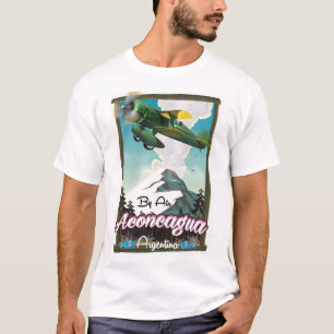 T-shirt Impression de l'affiche de vol vintage Aconcagua-A