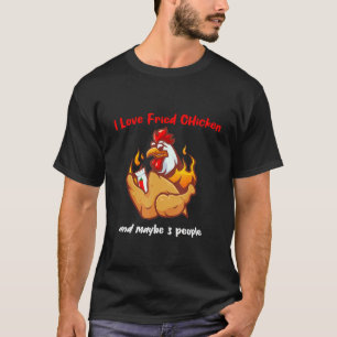 T-shirt impression de lettre J'aime le poulet frit et peut
