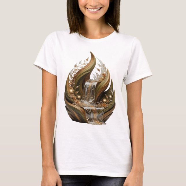 T-shirt Impression de mode ART ABSTRAIT Argent (Devant)