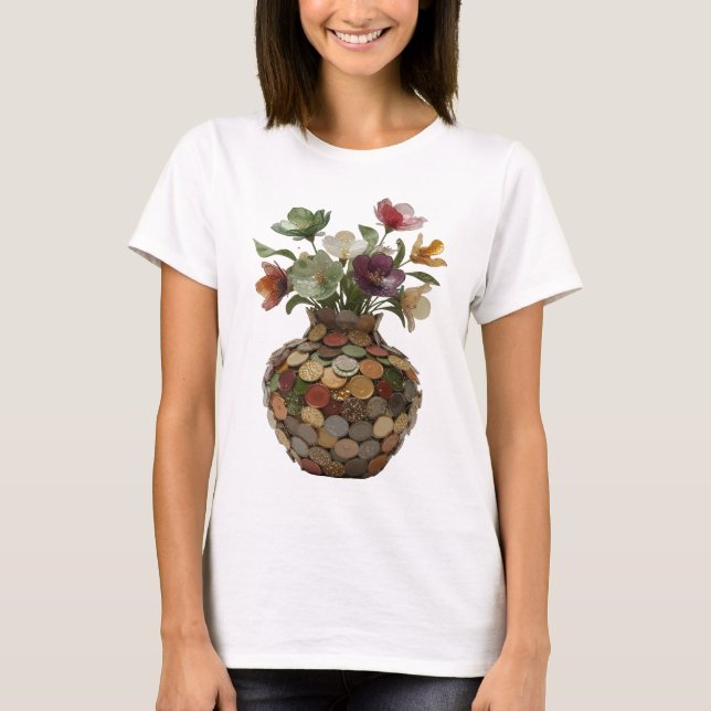 T-shirt Impression de mode ART ABSTRAIT Argent Dynamique (Devant)