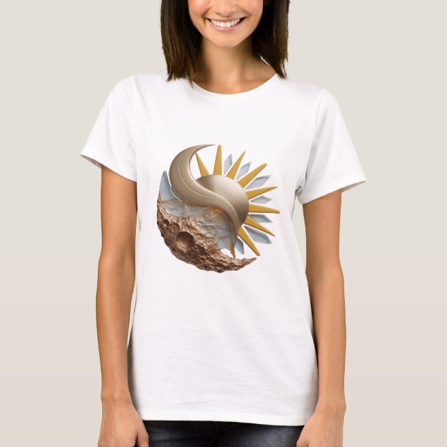 T-shirt Impression de mode ART ABSTRAIT Argent Dynamique (Devant)