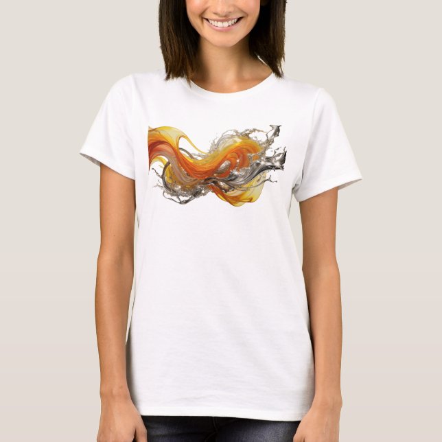 T-shirt Impression de mode ART ABSTRAIT Argenté Edgey (Devant)