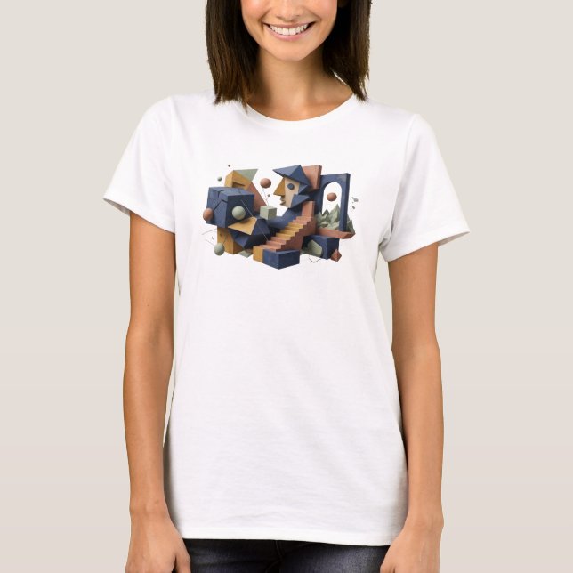 T-shirt Impression de mode ART ABSTRAIT Navy (Devant)