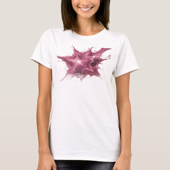 T-shirt Impression de mode d'étoiles abstraites rose vibra (Devant)