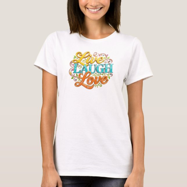T-shirt Impression de mode élégante VIVE RIRE AMOUR (Devant)