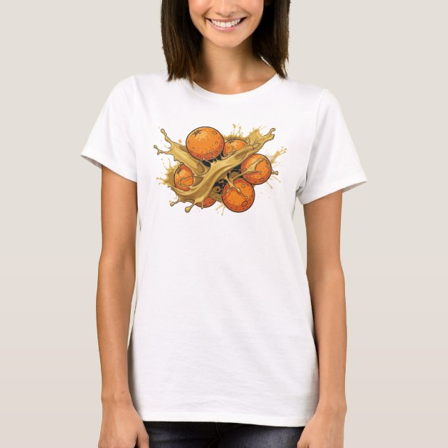 T-shirt Impression de mode oranges abstraits orange élégan (Devant)