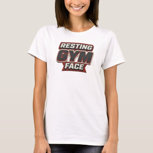 T-shirt Impression de mode RESTING GYM FACE dynamique (Devant)