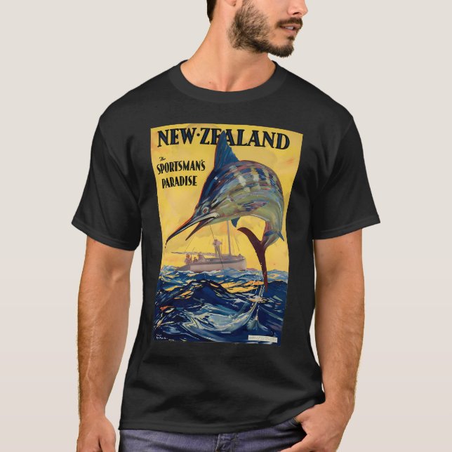 T-shirt Impression de pêche en Nouvelle-Zélande (Devant)