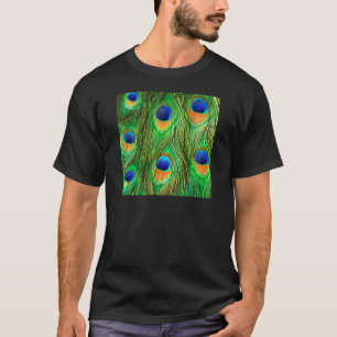T-shirt Impression de plumes de paon colorées
