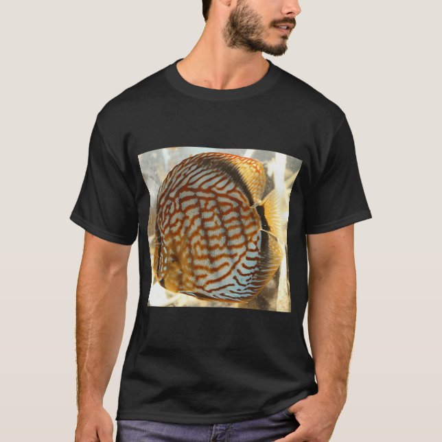 T-shirt Impression de poisson Discus Orange (Devant)