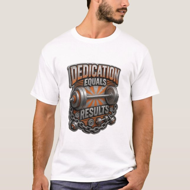 T-shirt Impression DEDICATION EQUIVAUT A DES RESULTATS Arg (Devant)