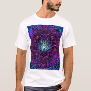 T-shirt Impression du boho de fleur Neon Lotus