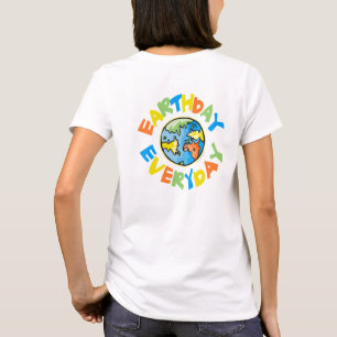 T-shirt Impression en arrière - Jour de l'terre chaque jo