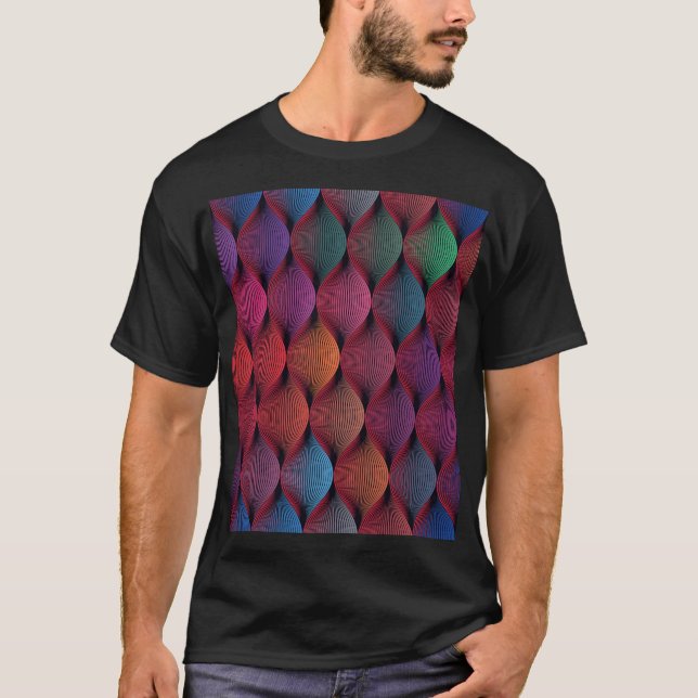 T-shirt Impression géométrique volumique multicolore (Devant)