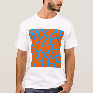 T-shirt Impression Girafe Orange Cyan