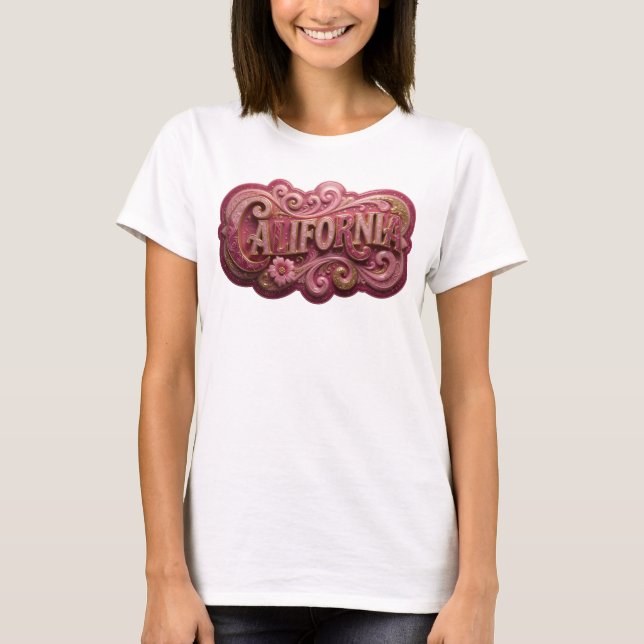 T-shirt Impression Gold CALIFORNIA nette (Devant)