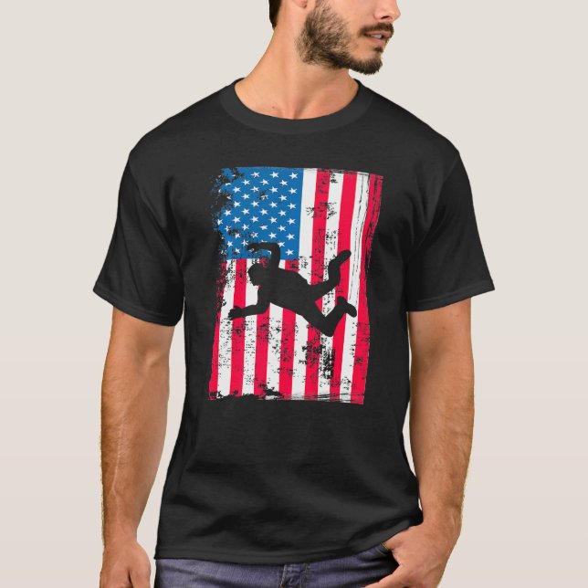 T-shirt Impression graphique de parachutisme de drapeau am (Devant)