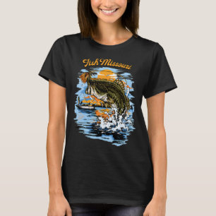 T-shirt Impression graphique de pêche au black bass