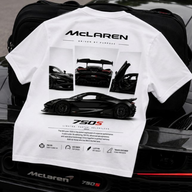 T-shirt Impression graphique de supercar (McLaren 750S Supercar tee)