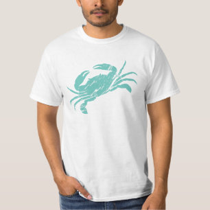 T-shirt Impression graphique en bleu de crabe Grunge