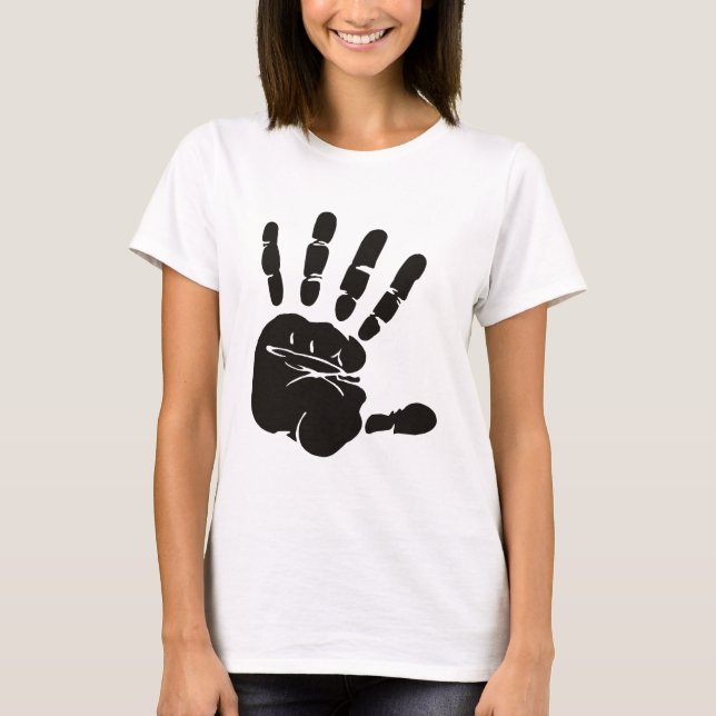 T-shirt Impression main noir (Devant)