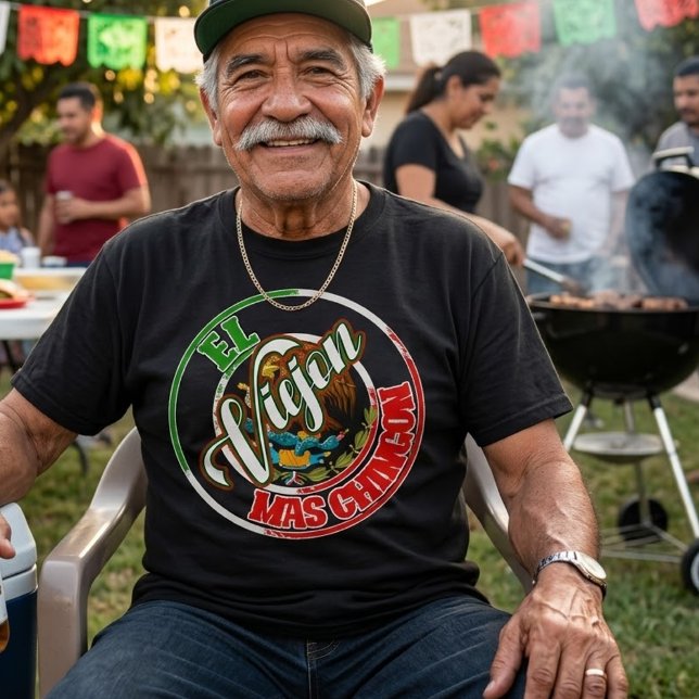 T-shirt Impression Mexicaine El Viejon Mas Chingon  (El Viejon Mas Chingon Mexican Print T-Shirt)