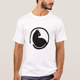 T-shirt Impression minimaliste du cercle de chats noirs