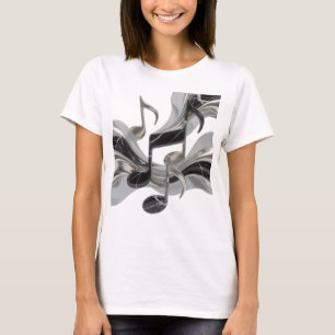 T-shirt Impression Musique en mouvement Argent Moderne