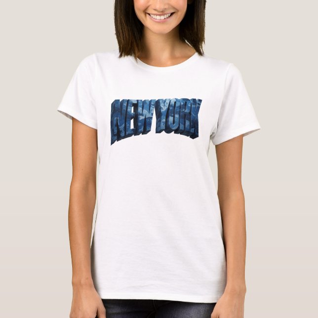 T-shirt Impression Navy NEW YORK Tendance (Devant)