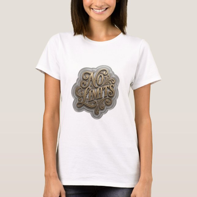T-shirt Impression Or Bold Gold SANS LIMITES (Devant)