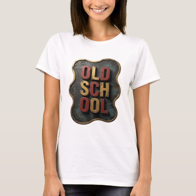 T-shirt Impression Or École Vieille en Or (Devant)