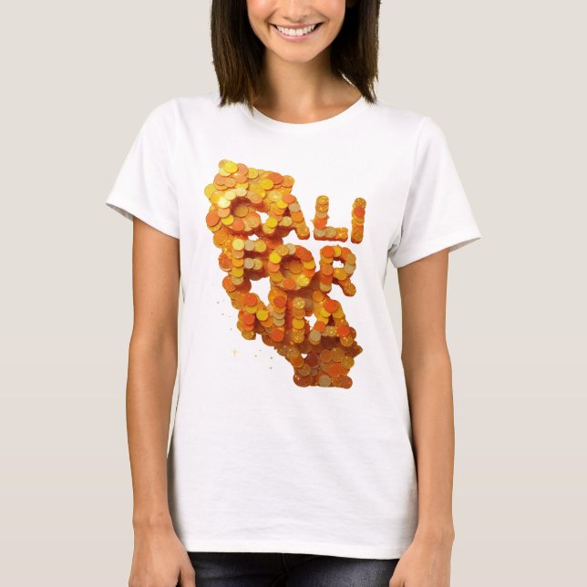 T-shirt Impression Orange Frais CALIFORNIE (Devant)