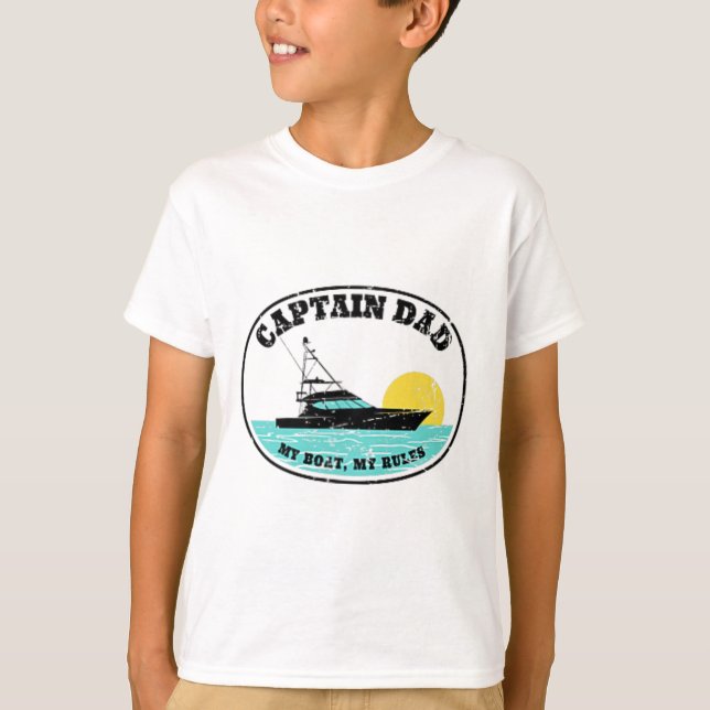 T-shirt (Impression recto verso) Capitaine Papa Mon Bateau (Devant)