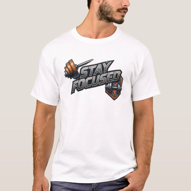 T-shirt Impression STAY FOCUSED de couleur Cool (Devant)