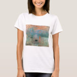 T-shirt Impression, Sunrise 1872 Claude Monet<br><div class="desc">Oscar-Claude Monet (UK: /ˈmneɒ/, US: /ʊˈneɪ, madeˈ-/, French: [dmning]; 18 novembre 1840 - 5 december 1926) ce qui a French painter and founder impressiof painist ting who is as key precursor to modernism, especially in his attempts to paint nature as he perceived it.[1] During his long career, ce que la...</div>