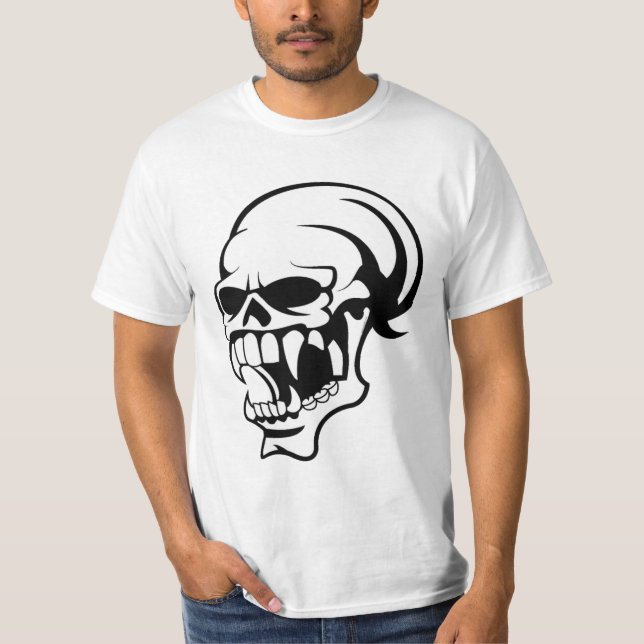 T-shirt Impression sur chemise Awesome crâne effrayant B & (Devant)
