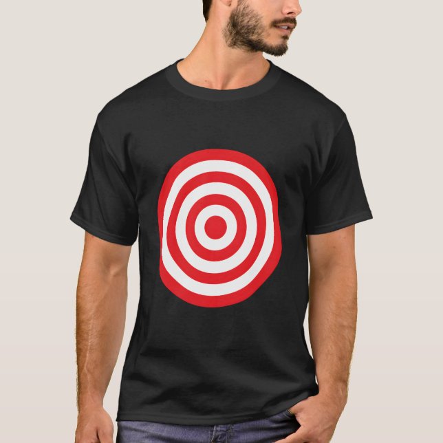 T-shirt Impression sur cible bullseye rouge devant derrièr (Devant)