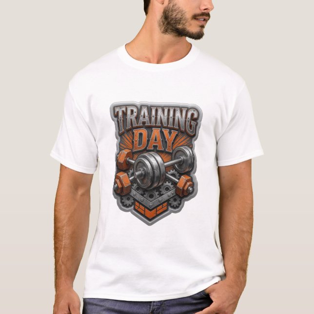T-shirt Impression TRAINING DAY argent accrocheuse (Devant)