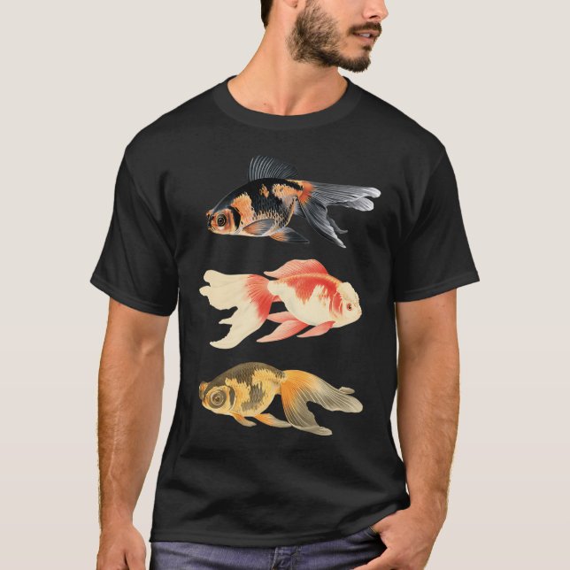 T-shirt Impression Trio de Poissons Botaniques (Devant)