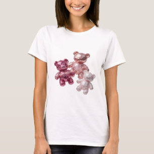 T-shirt Impression Trois Nounours Roses Argent Propres