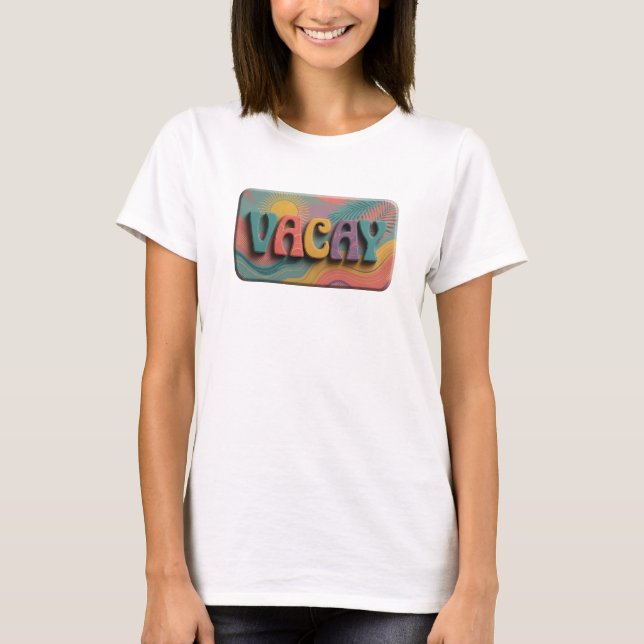 T-shirt Impression VACAY sarcelle gras (Devant)