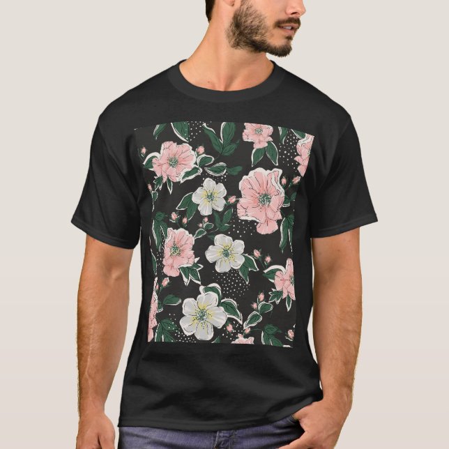 T-shirt Impression vintage : motif abstrait (Devant)