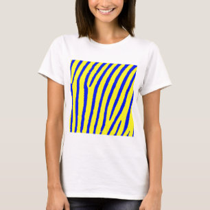 T-shirt Impression zèbre (jaune et bleu)