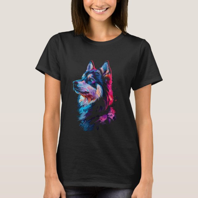 T-shirt Impressionisme drôle de Husky sibérien (Devant)