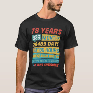 T-shirt Impressionnant 78 Ans Édition Limitée Vintage 78E