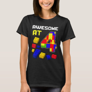 T-shirt Impressionnant À 4 Ans Bâtiment Bâtiment Enfants B